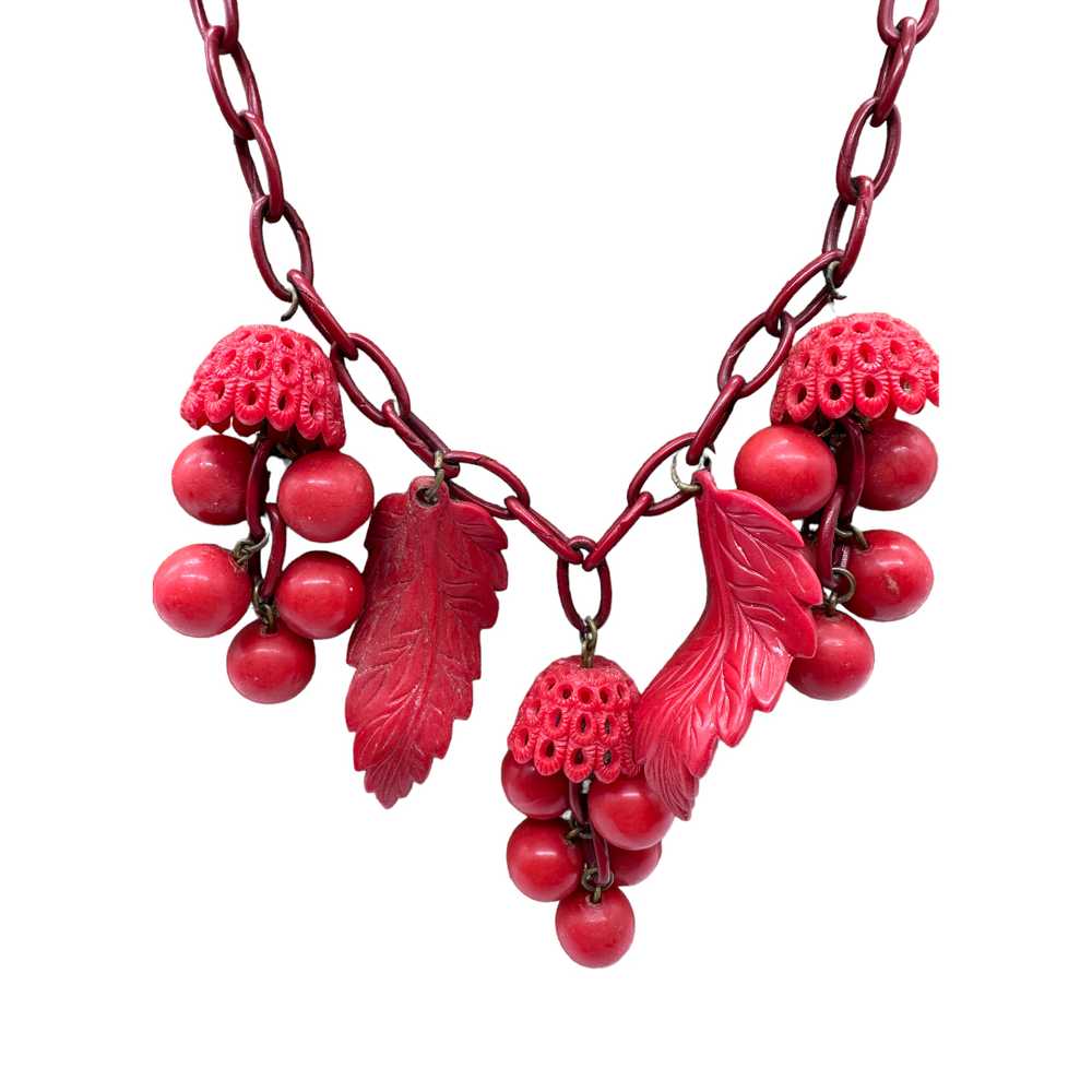 Fabulous 1930s Red Celluloid Novelty Necklace - image 4