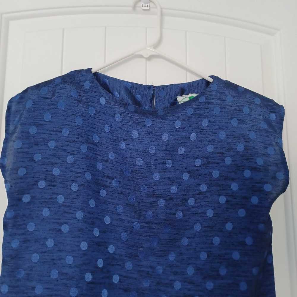 Vintage dotted blue, A-line,  Patty O'Neil dress,… - image 2