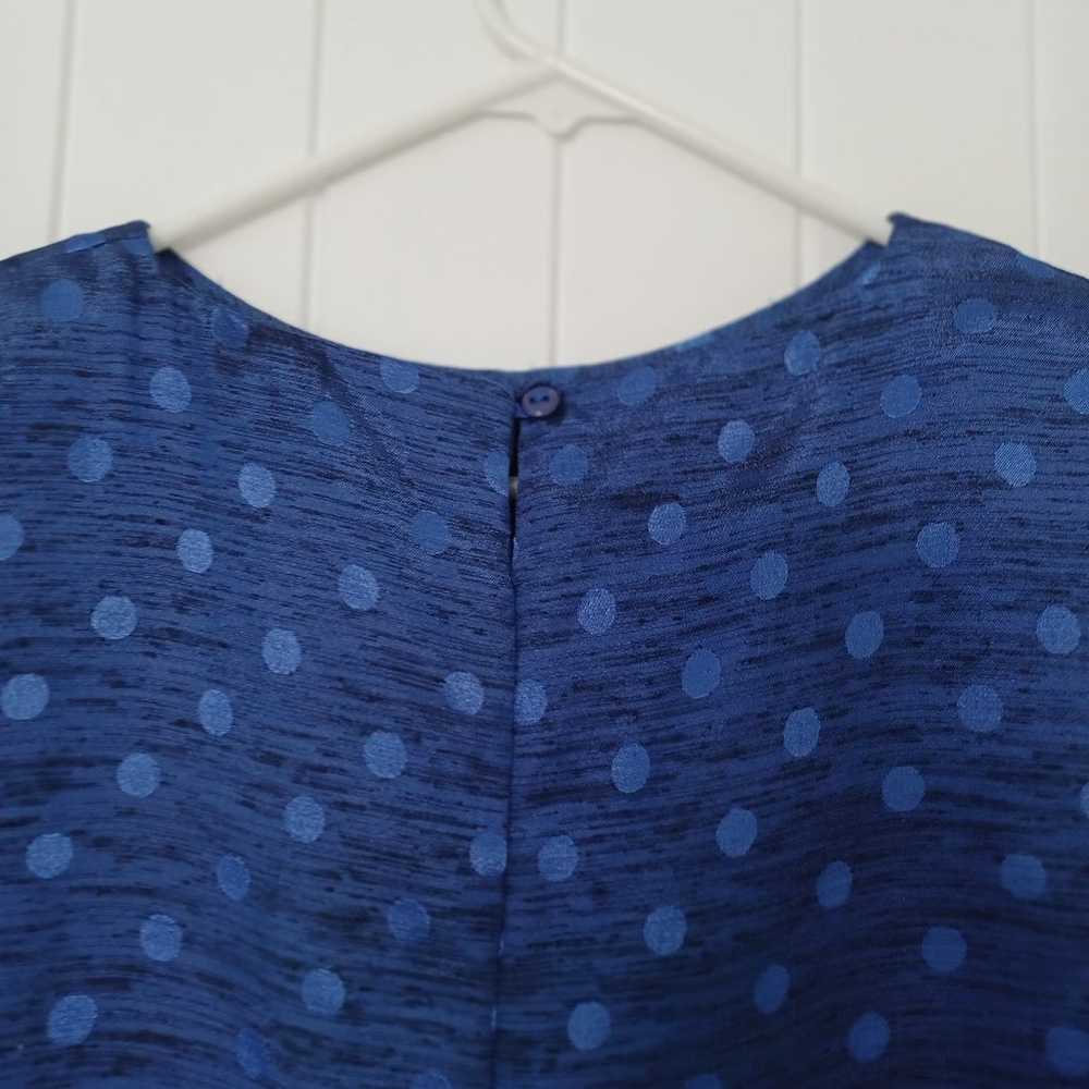 Vintage dotted blue, A-line,  Patty O'Neil dress,… - image 4