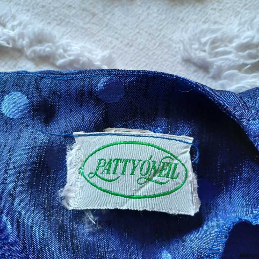 Vintage dotted blue, A-line,  Patty O'Neil dress,… - image 6