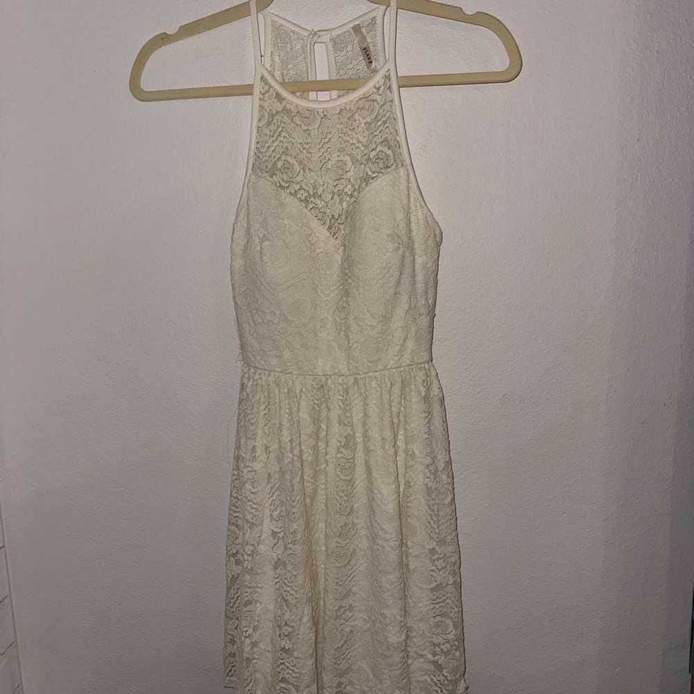 Vintage white lace dress size small - image 1