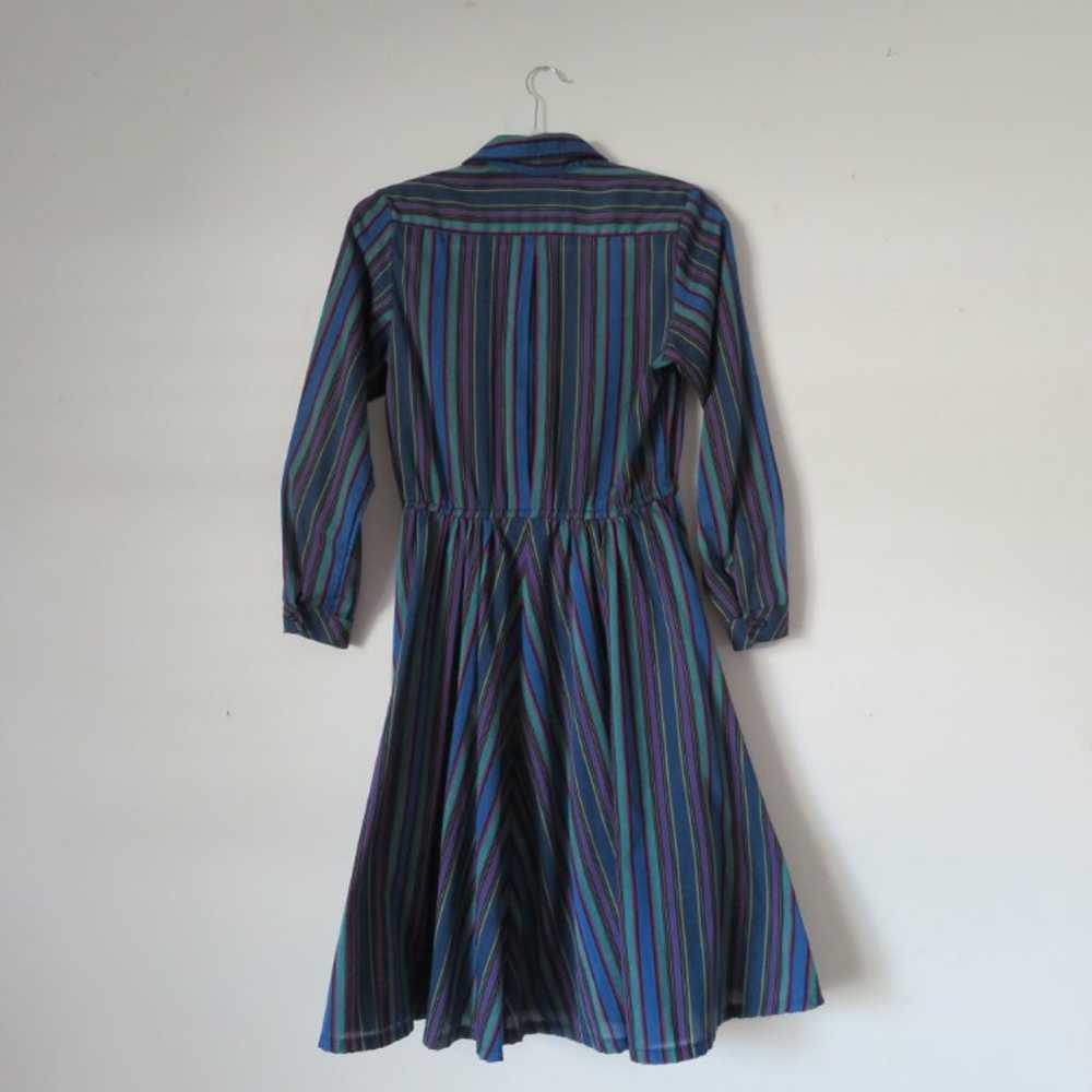 Vintage 1970s or 1980s EJM Petite Striped Shirtdr… - image 2