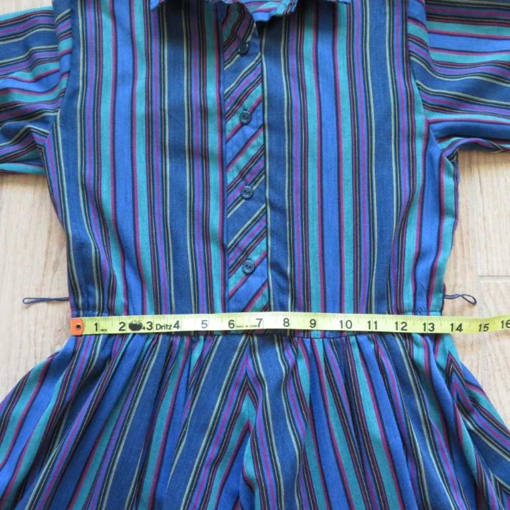 Vintage 1970s or 1980s EJM Petite Striped Shirtdr… - image 6