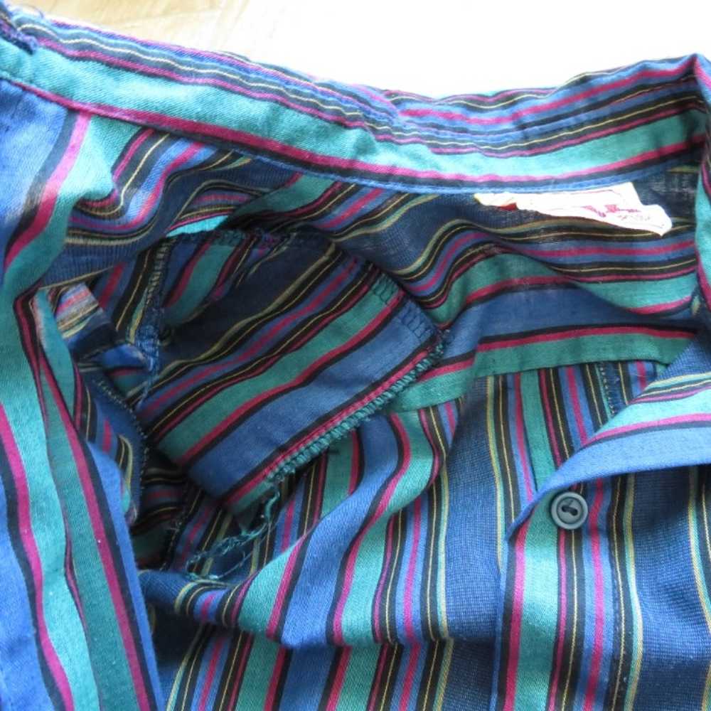 Vintage 1970s or 1980s EJM Petite Striped Shirtdr… - image 8