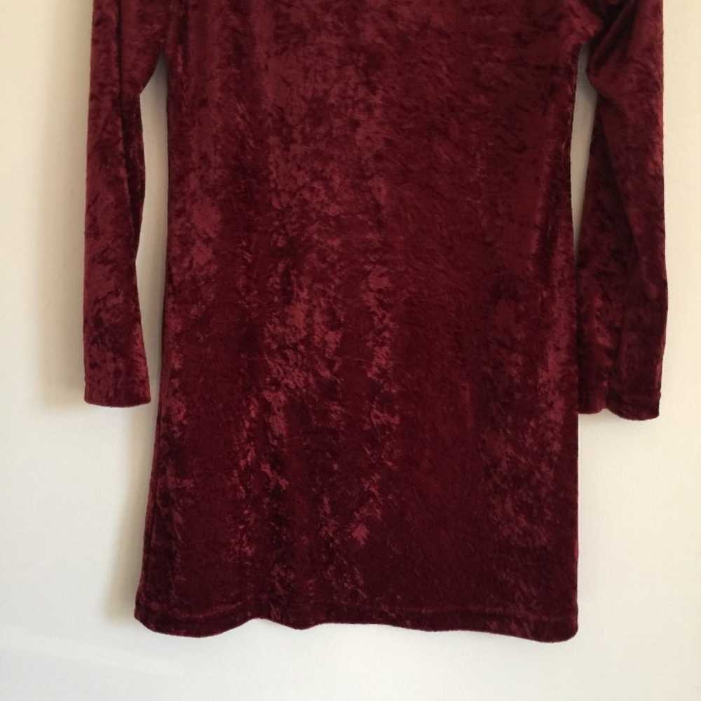 Vintage Red Crushed Velvet Dress - Small - image 3