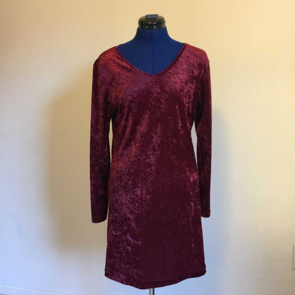 Vintage Red Crushed Velvet Dress - Small - image 5