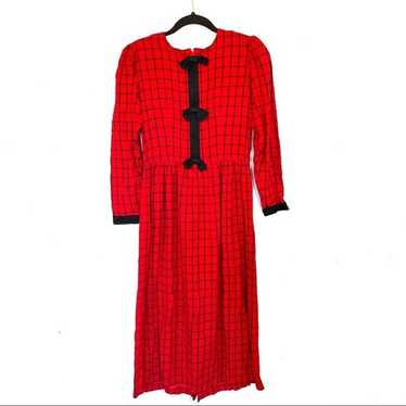 Vintage J. Christopher Plaid Midi Dress - image 1