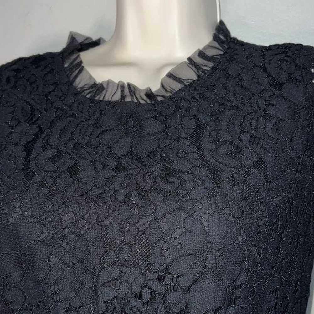 Ellassay size small black 50s style lace embroide… - image 10