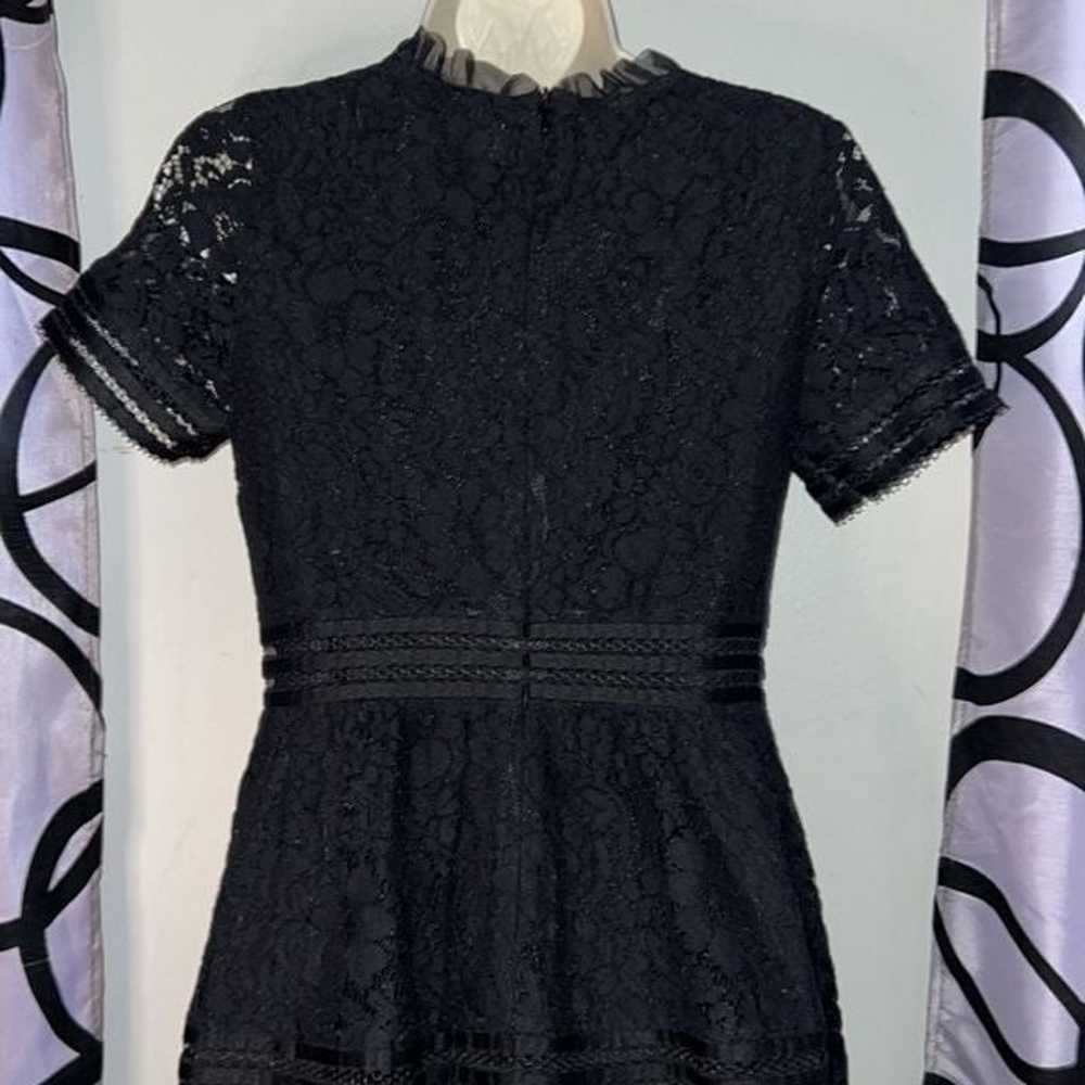 Ellassay size small black 50s style lace embroide… - image 12