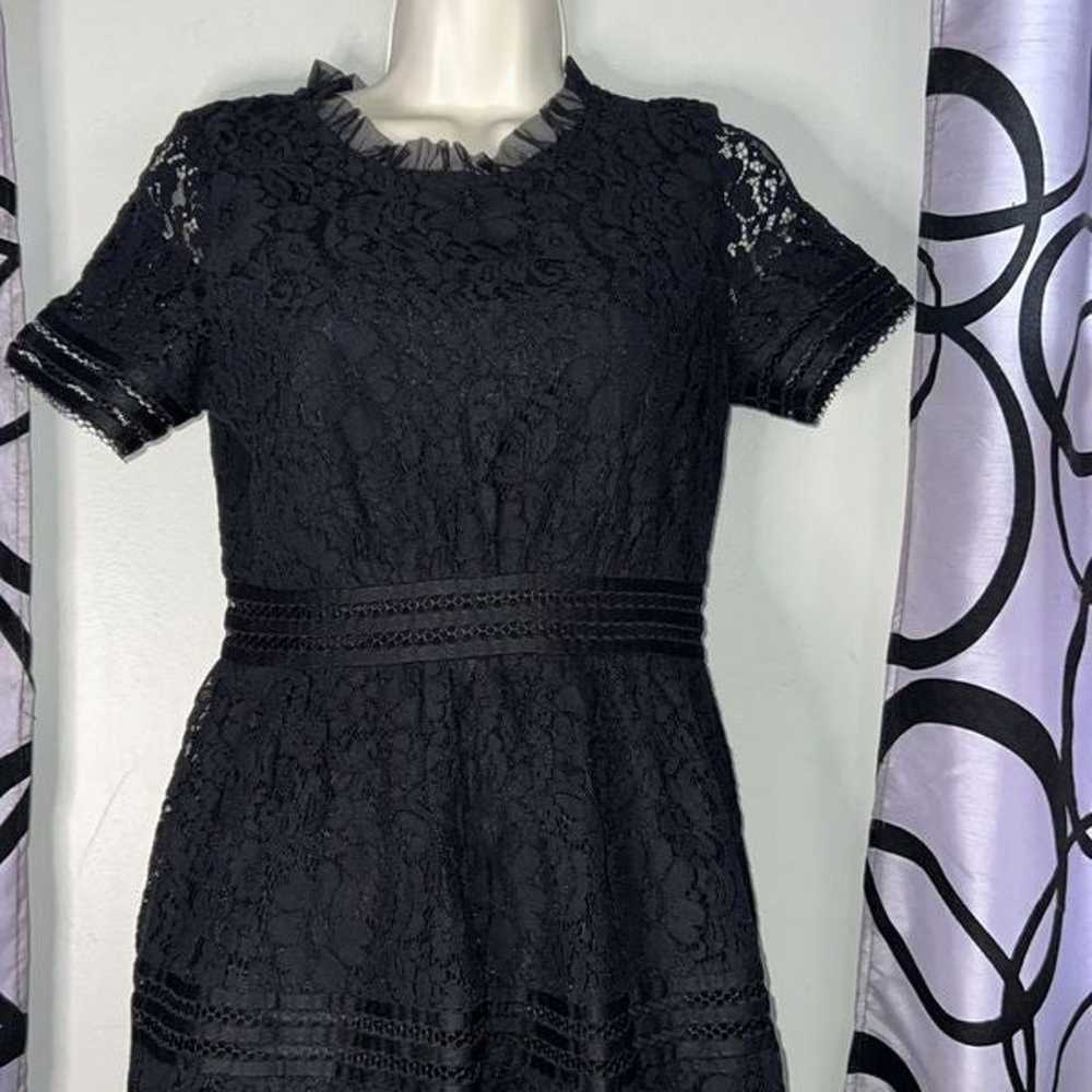 Ellassay size small black 50s style lace embroide… - image 4