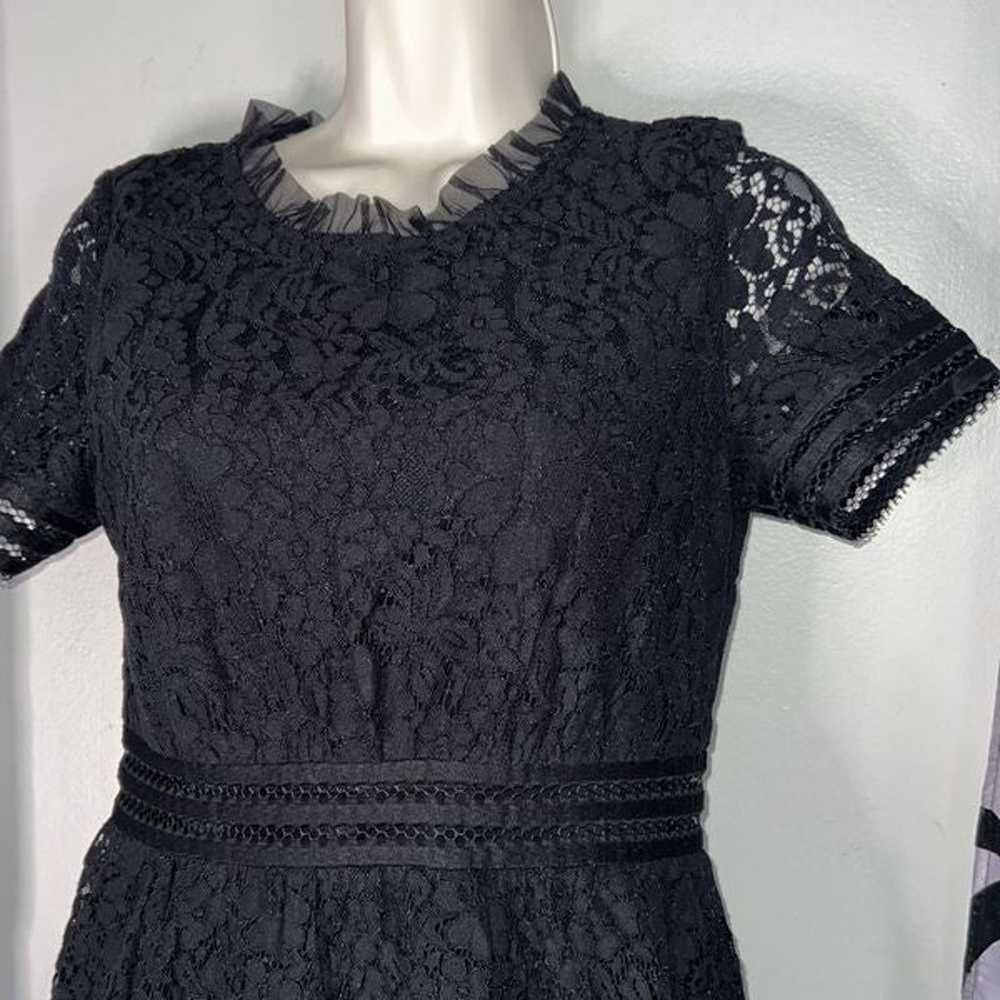 Ellassay size small black 50s style lace embroide… - image 5