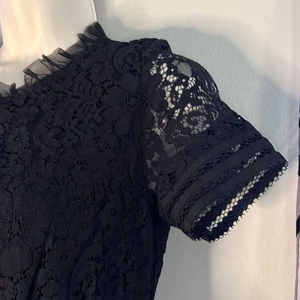 Ellassay size small black 50s style lace embroide… - image 9