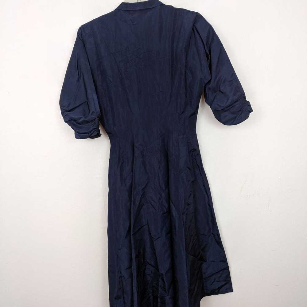 Aline Vintage 60s Navy Blue Nylon Dress - image 4