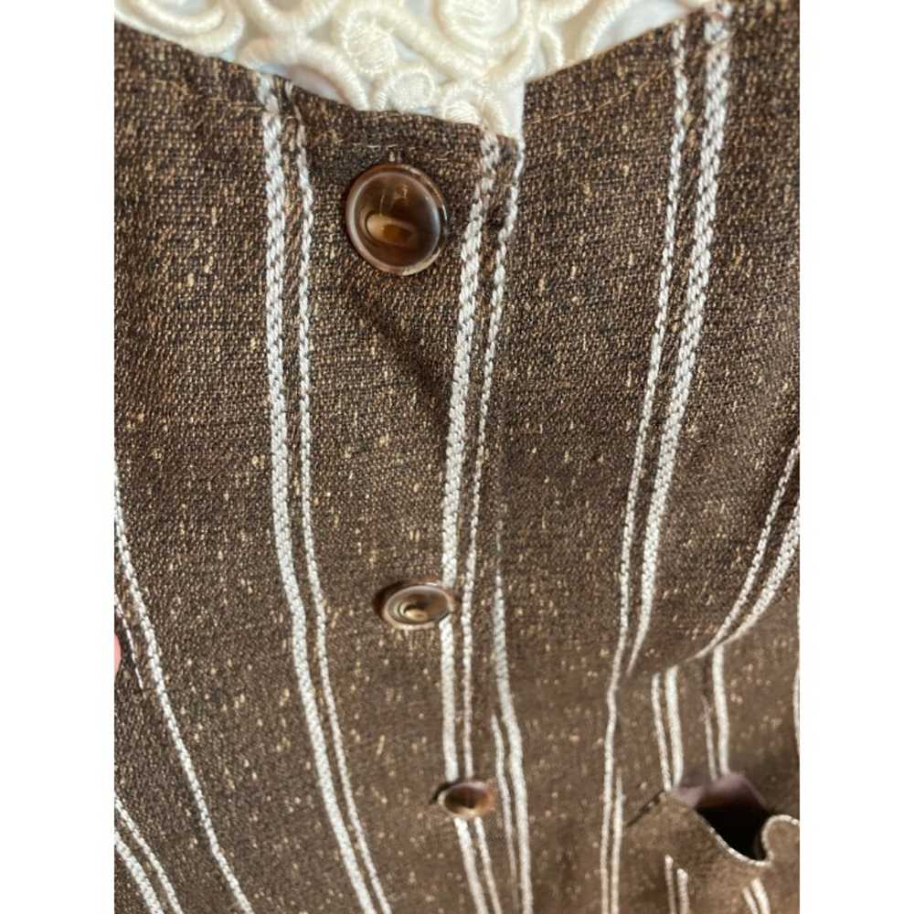 Shauchazen Vintage Flannel Brown Vertical Striped… - image 5