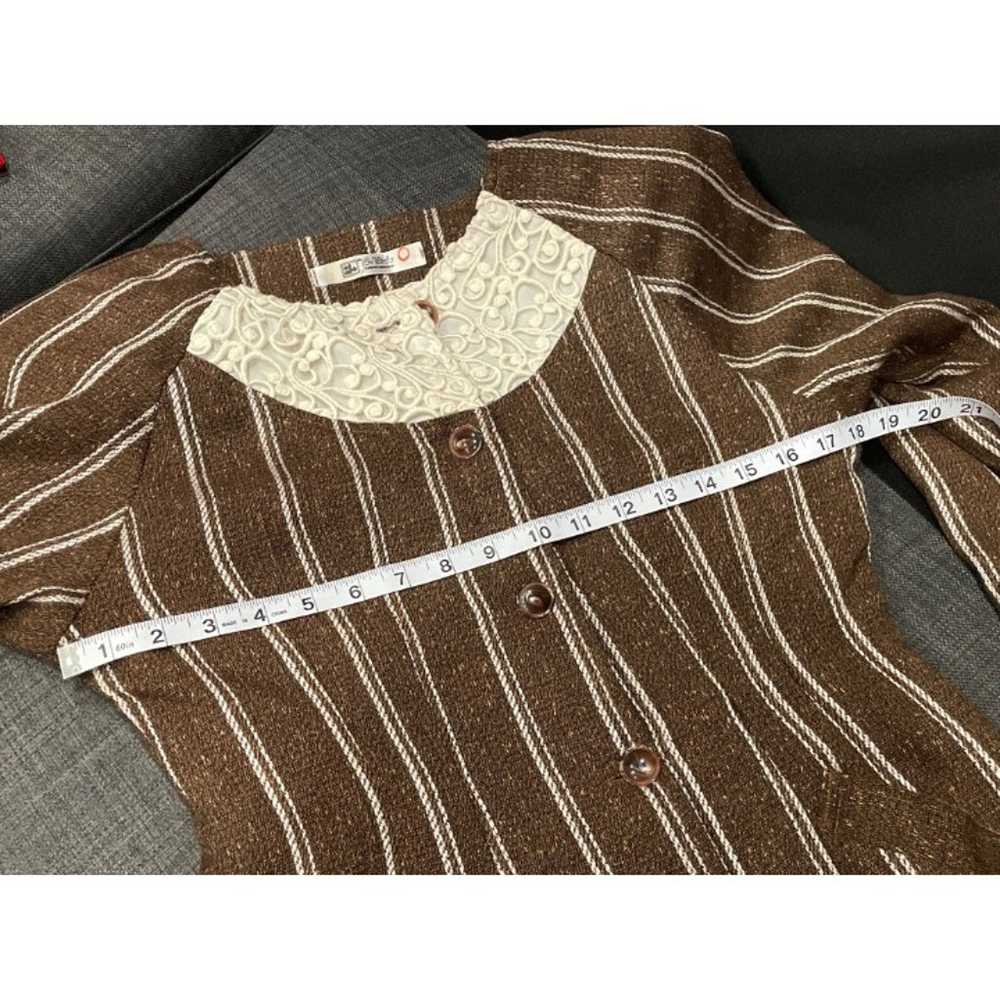 Shauchazen Vintage Flannel Brown Vertical Striped… - image 6