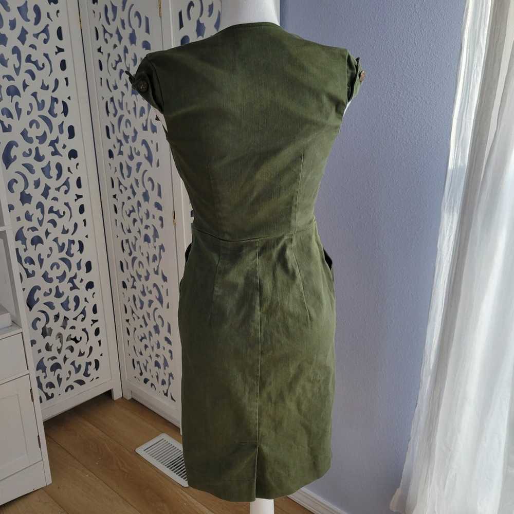 Vintage looking military olive green formal dress… - image 4