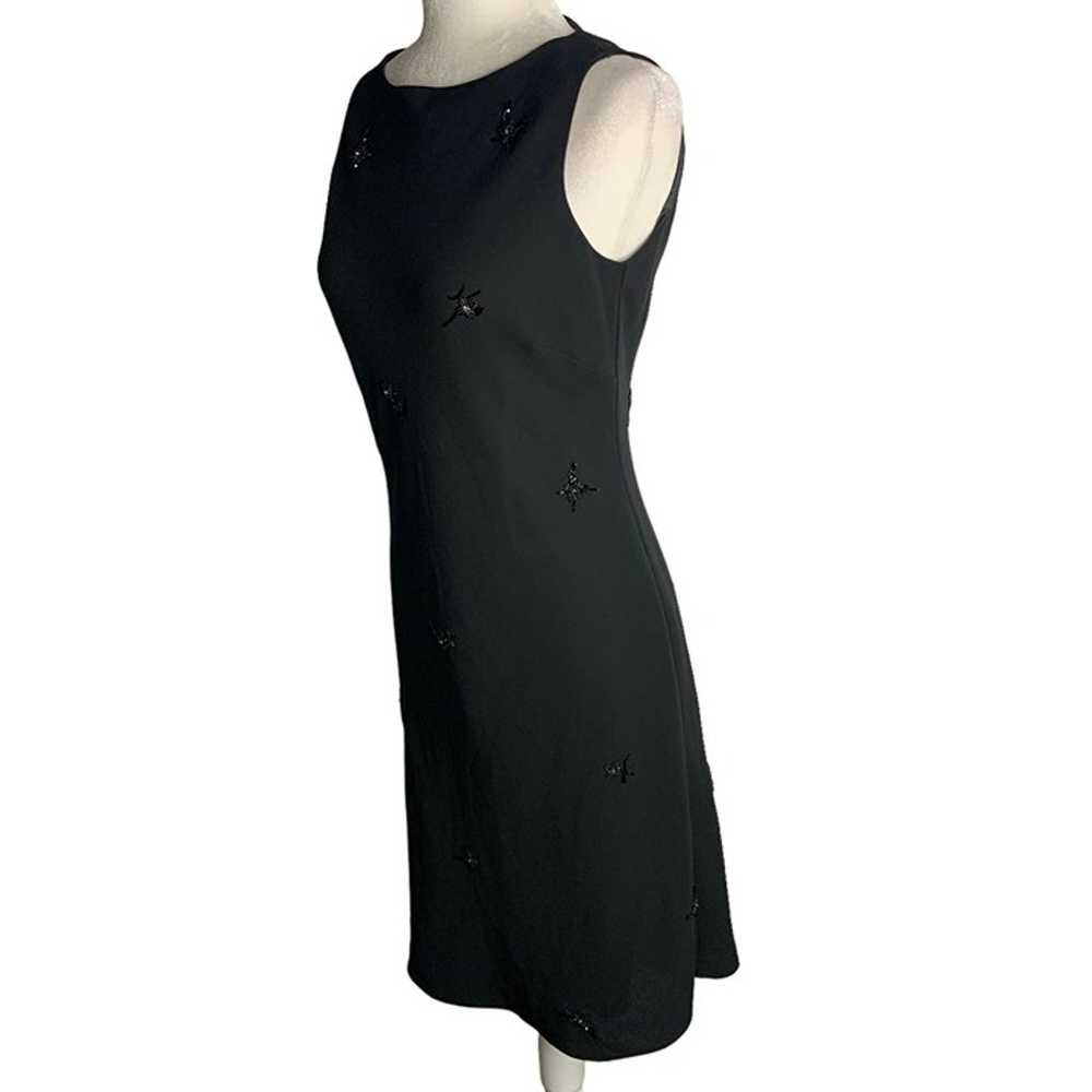 Vintage Evan Picone Beaded Sheath Dress 6 Black L… - image 3