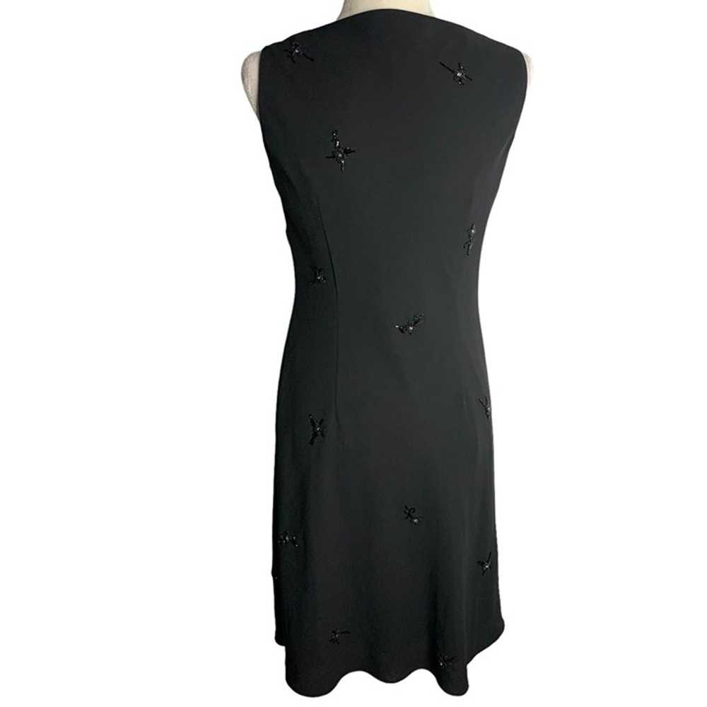 Vintage Evan Picone Beaded Sheath Dress 6 Black L… - image 4