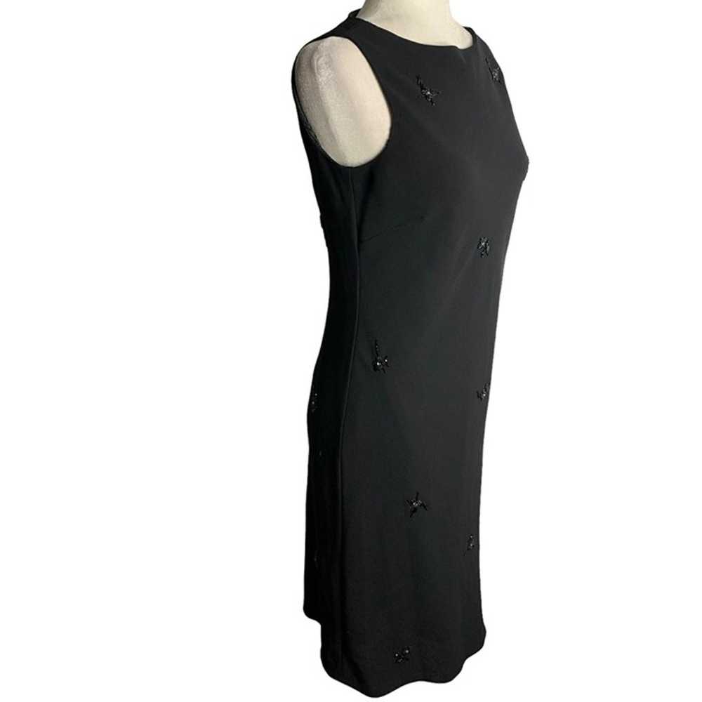 Vintage Evan Picone Beaded Sheath Dress 6 Black L… - image 5