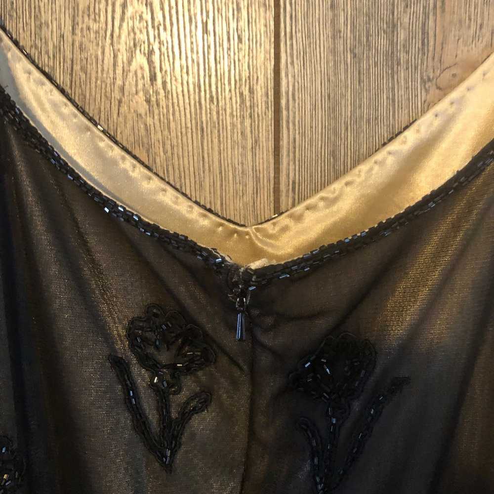 Black Cocktail Dress Handmade Vintage Size S Bead… - image 6