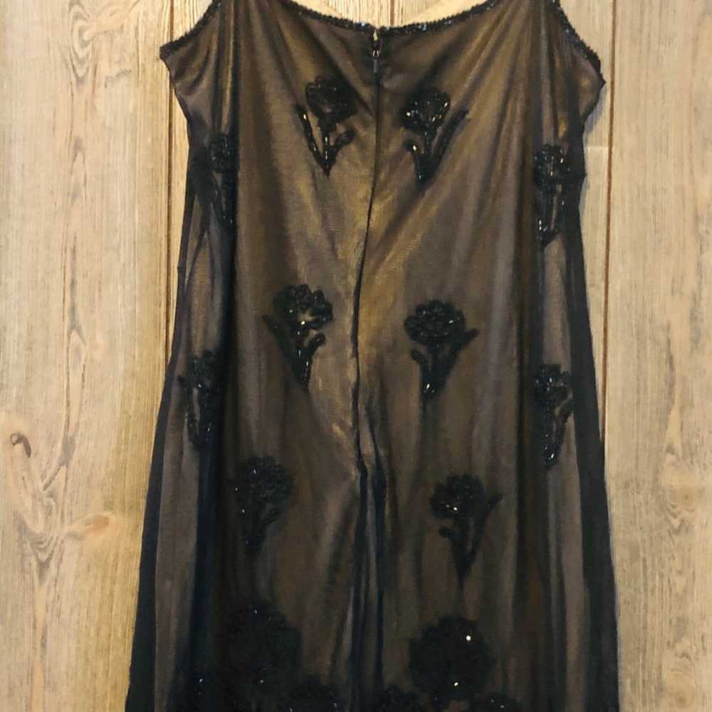 Black Cocktail Dress Handmade Vintage Size S Bead… - image 7