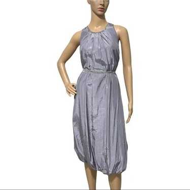Vintage Roni Bubble Hem Silver Evening Dress Size 