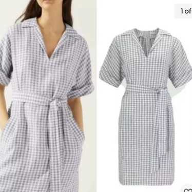 JigSaw Gingham print linen sheath dress size US 4 