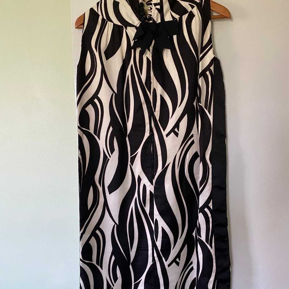 Vintage Groovy Psychedelic Black and White Shift … - image 1