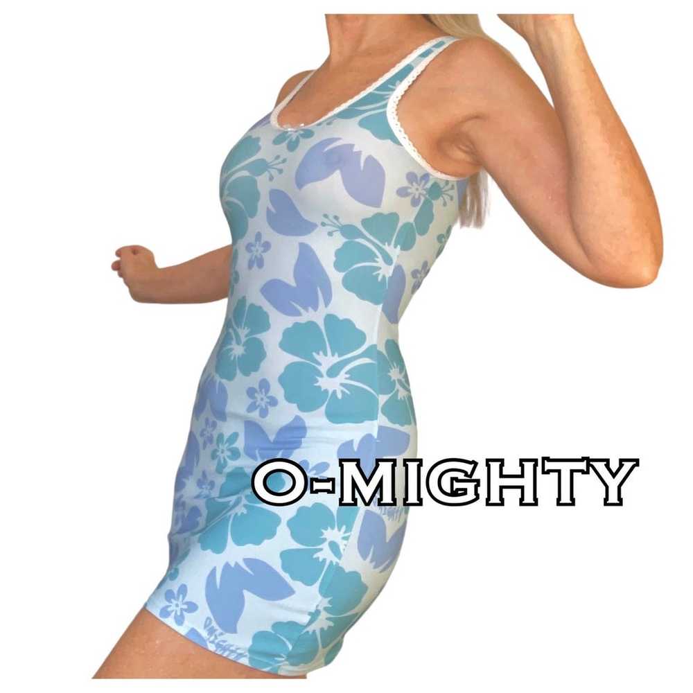 O-MIGHTY - Hibiscus Scoopneck Dress in Blue - Siz… - image 1