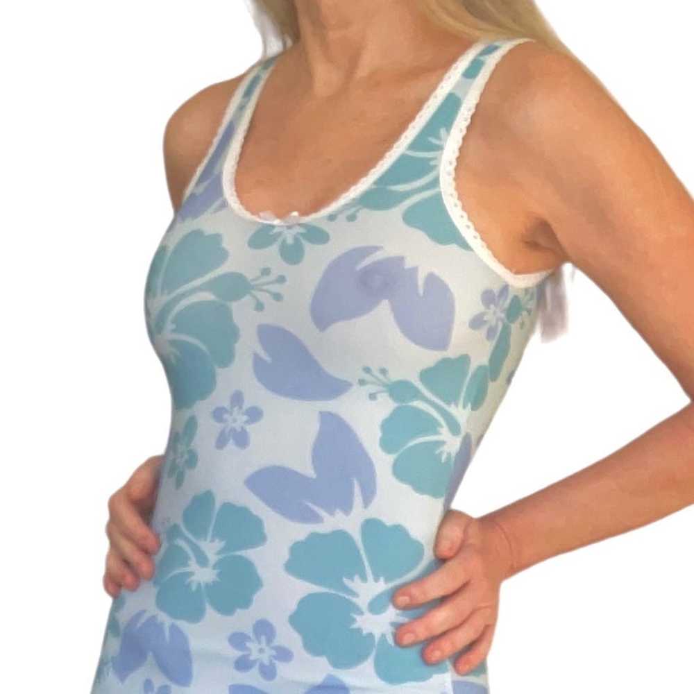 O-MIGHTY - Hibiscus Scoopneck Dress in Blue - Siz… - image 2