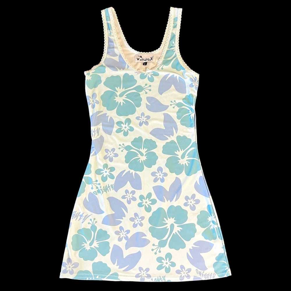 O-MIGHTY - Hibiscus Scoopneck Dress in Blue - Siz… - image 3