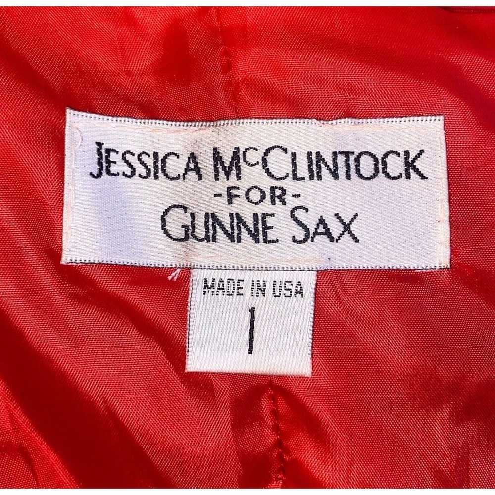 Vtg. Jessica McClintock Gunne Sax Red Strapless D… - image 11