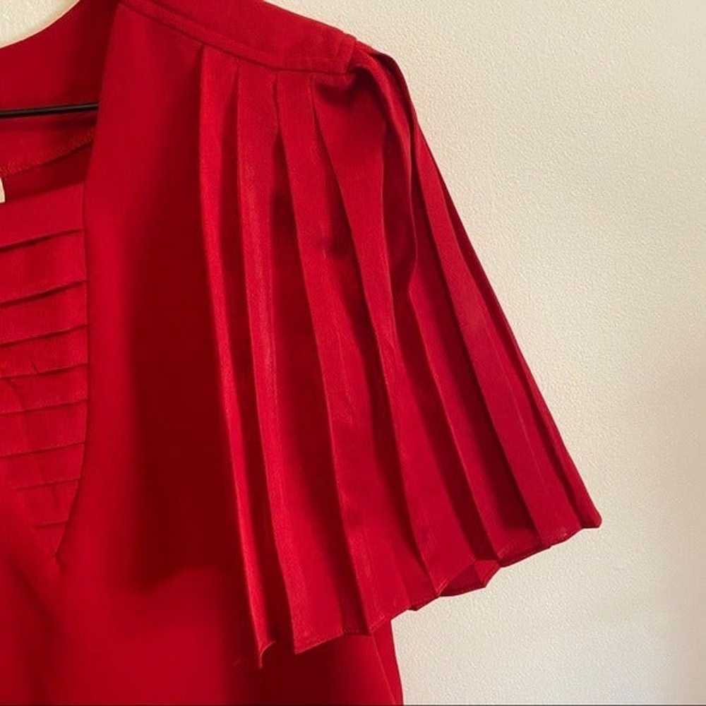 Vintage 70s Red Cape Shoulder Midi Dress - image 2
