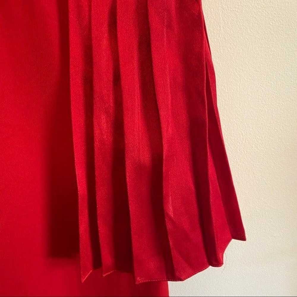 Vintage 70s Red Cape Shoulder Midi Dress - image 3