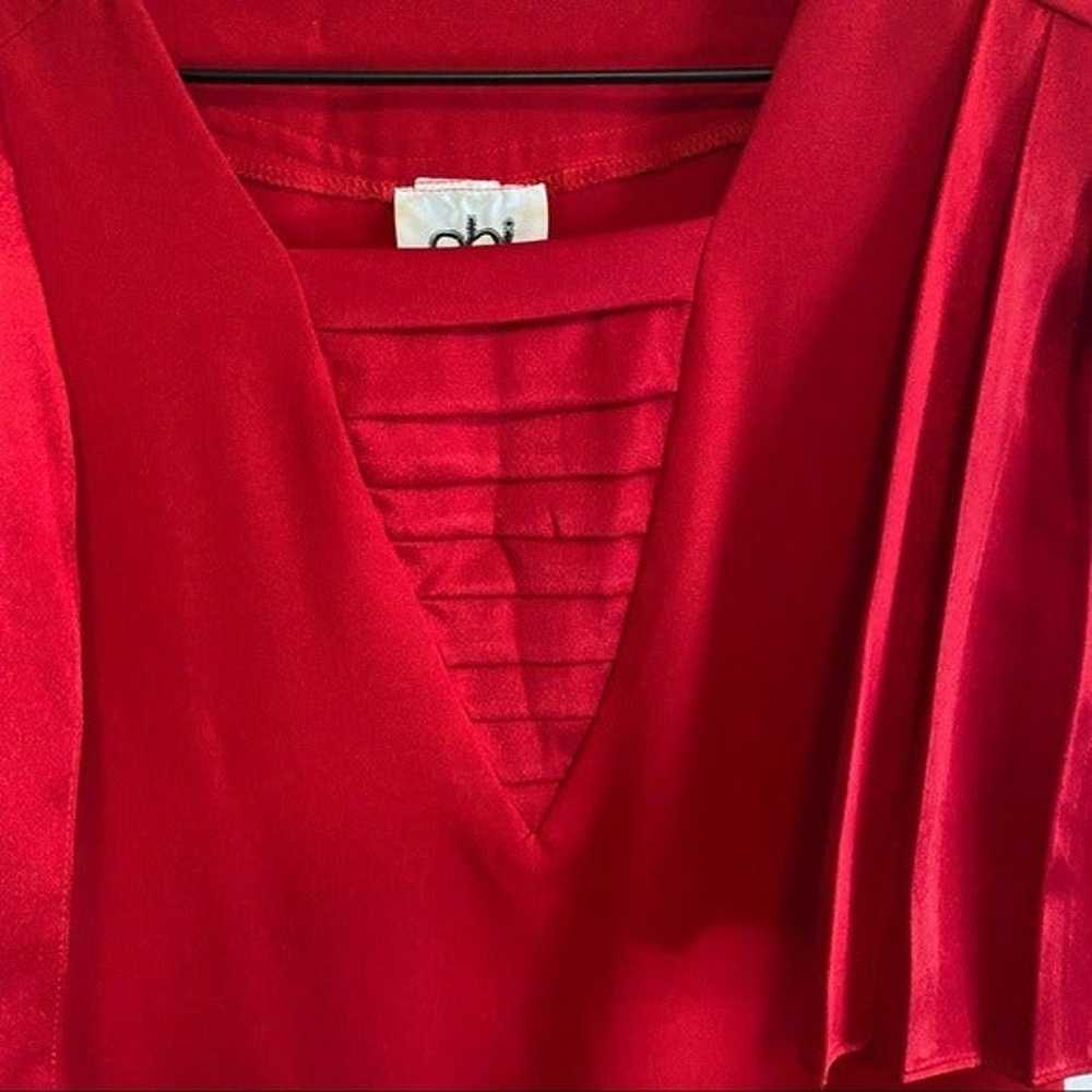 Vintage 70s Red Cape Shoulder Midi Dress - image 5