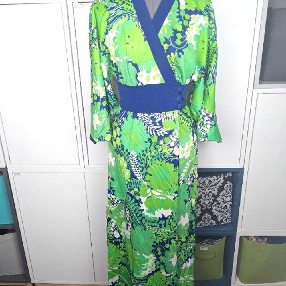 1960's Floral Print Wrap Dress/Dressing Gown - image 2