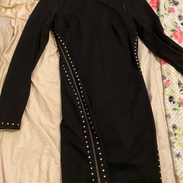 Guess Black Zipper & Studs Dress - image 1
