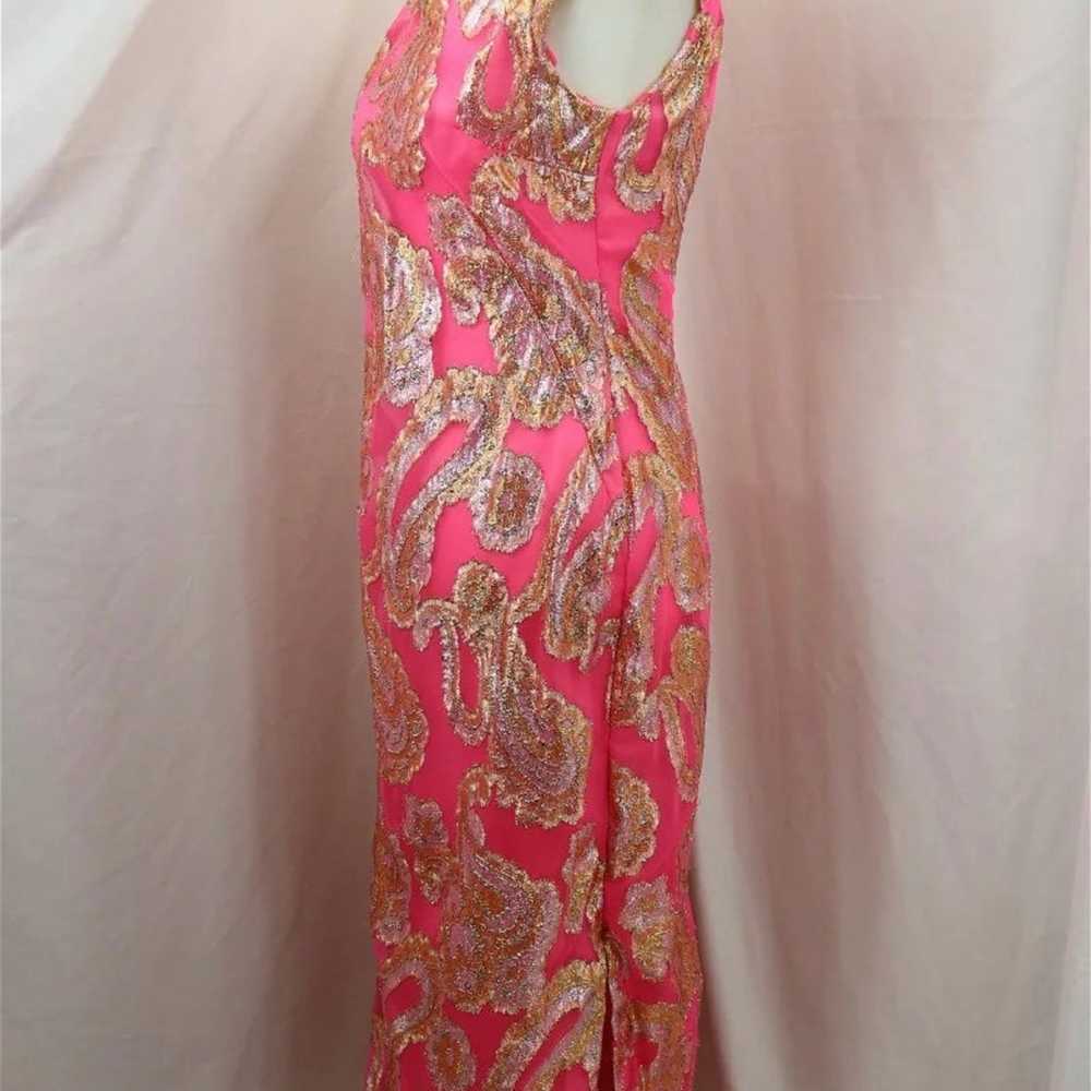 Vintage 1960’s Hot Pink Evening Gown “Tinsel and … - image 3