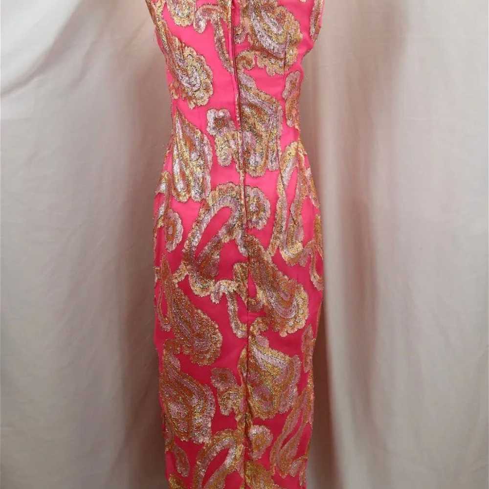 Vintage 1960’s Hot Pink Evening Gown “Tinsel and … - image 4