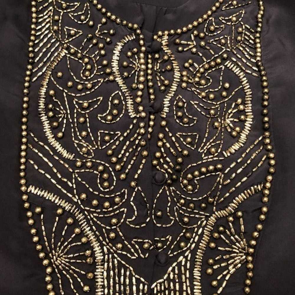 Vintage GRYPHON Silk Beaded Dress Size S - image 10