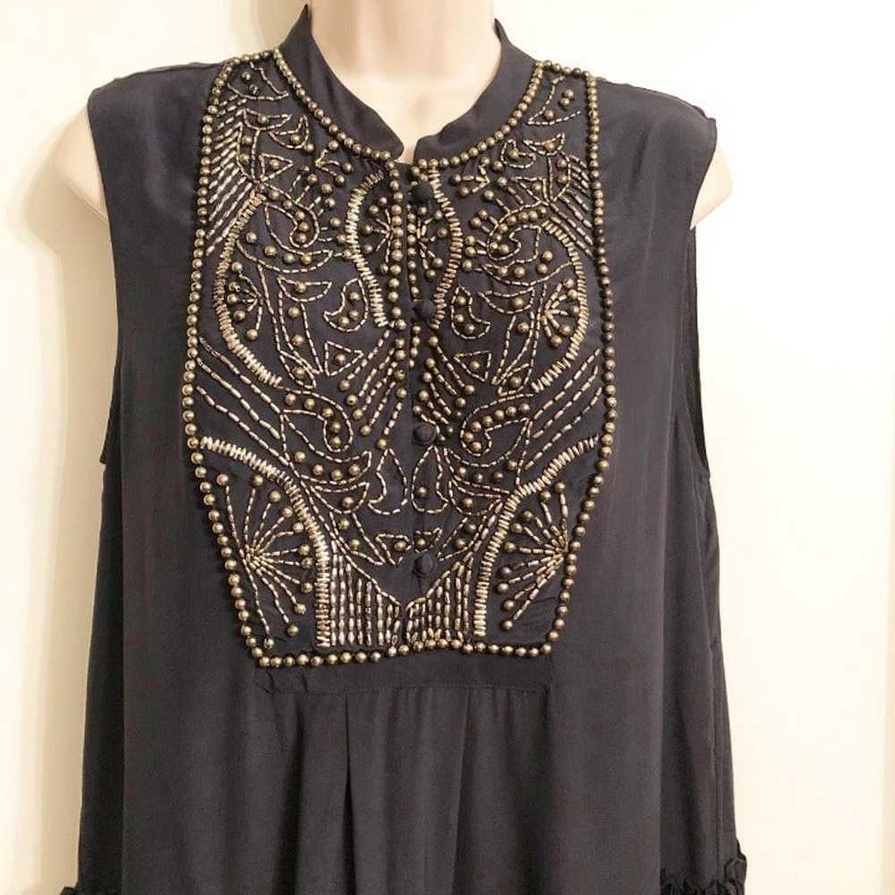 Vintage GRYPHON Silk Beaded Dress Size S - image 3