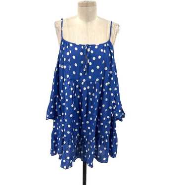 Tularosa Hattie Dress Blue Polka Dot Off the Shou… - image 1