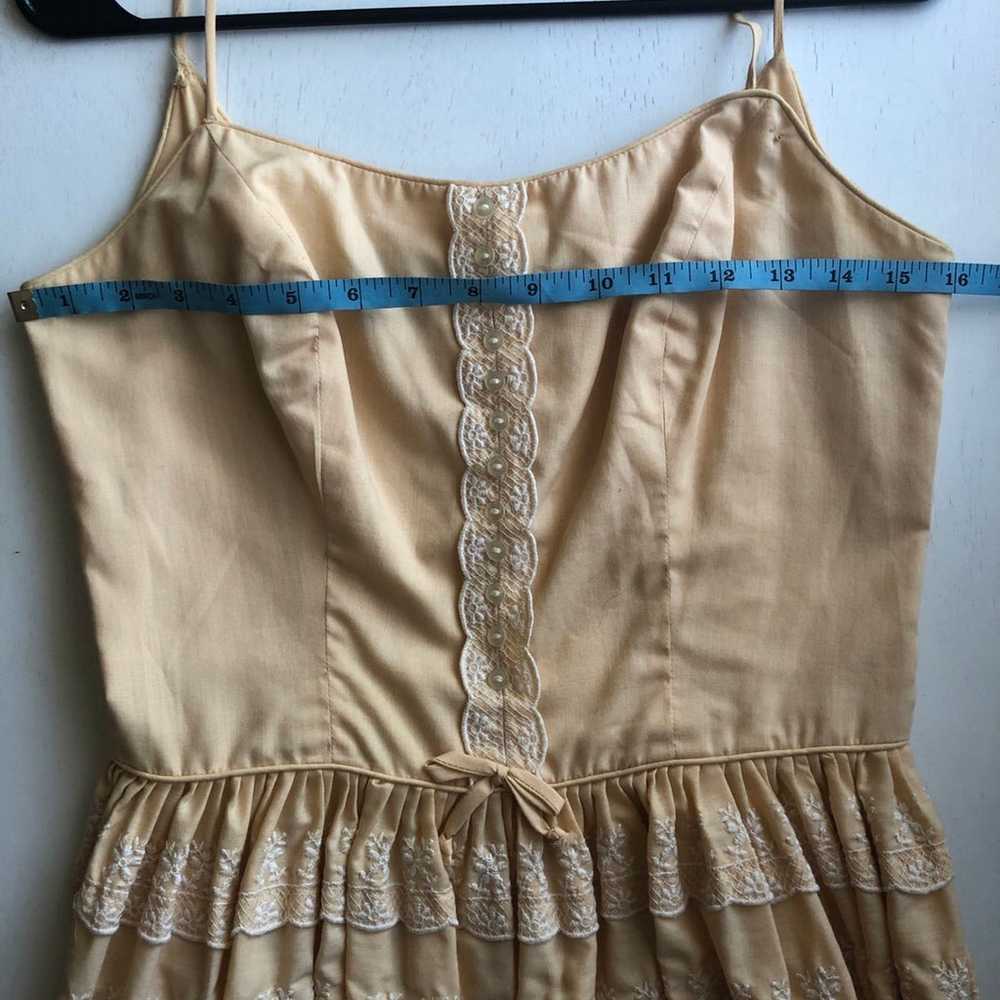 Vintage Peach Eyelet Midi Dress - image 8
