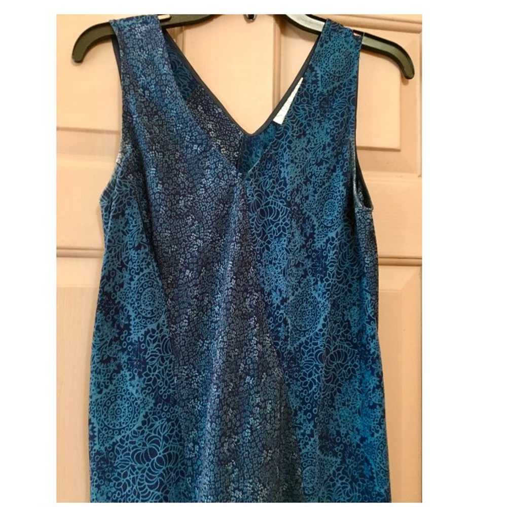 90s Vintage Blue Floral Boho Slip Midi Dress - image 3