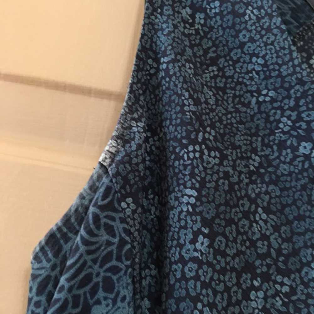 90s Vintage Blue Floral Boho Slip Midi Dress - image 5