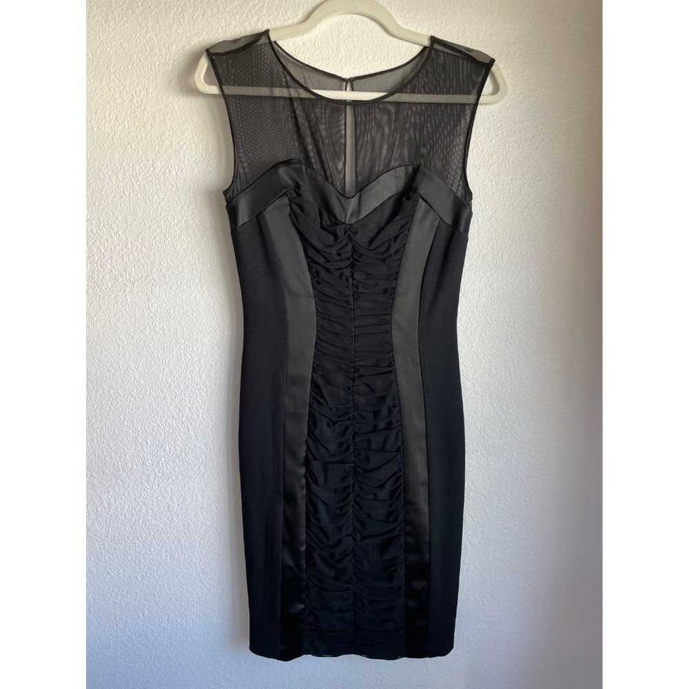 Vintage 1990's Cache Black Ruched Bodycon Dress -… - image 2