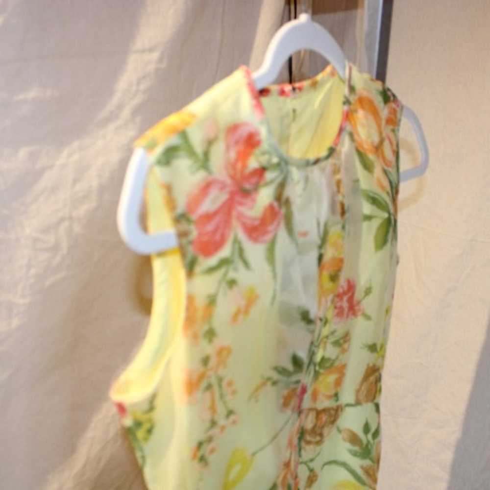 Vintage 70's yellow maxi floral sleeveless dress … - image 6