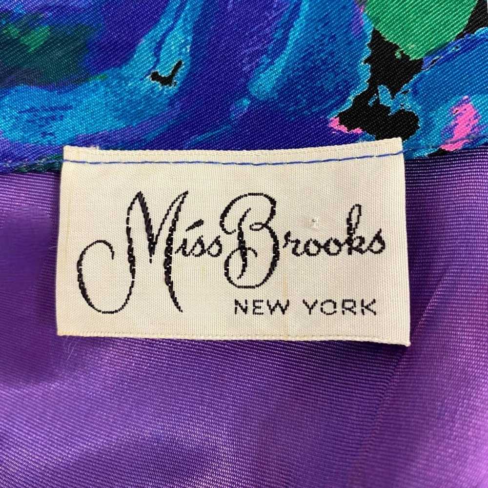 Vintage 50s Miss Brooks Multicolor Floral Bow Det… - image 6