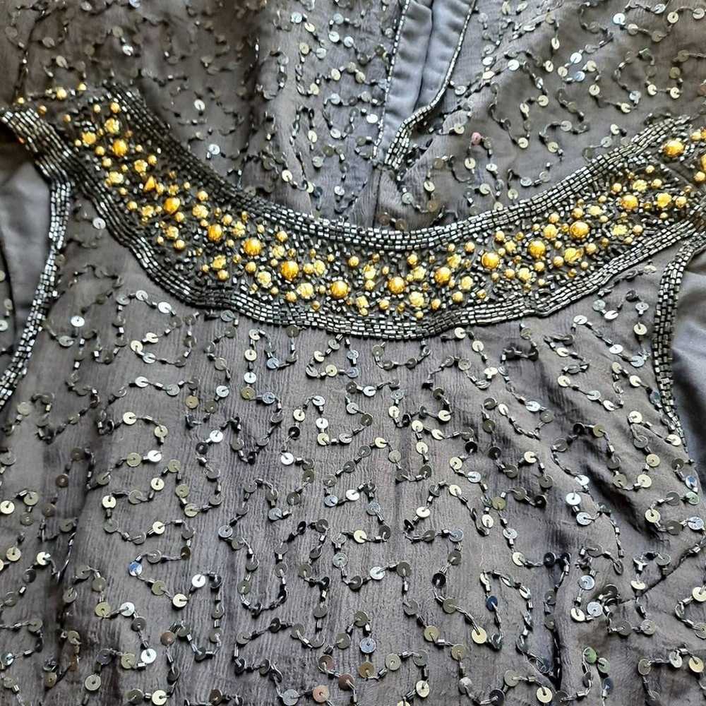 Vtg Jennifer KVM Fully Beaded Sequined Silk Dress - image 6