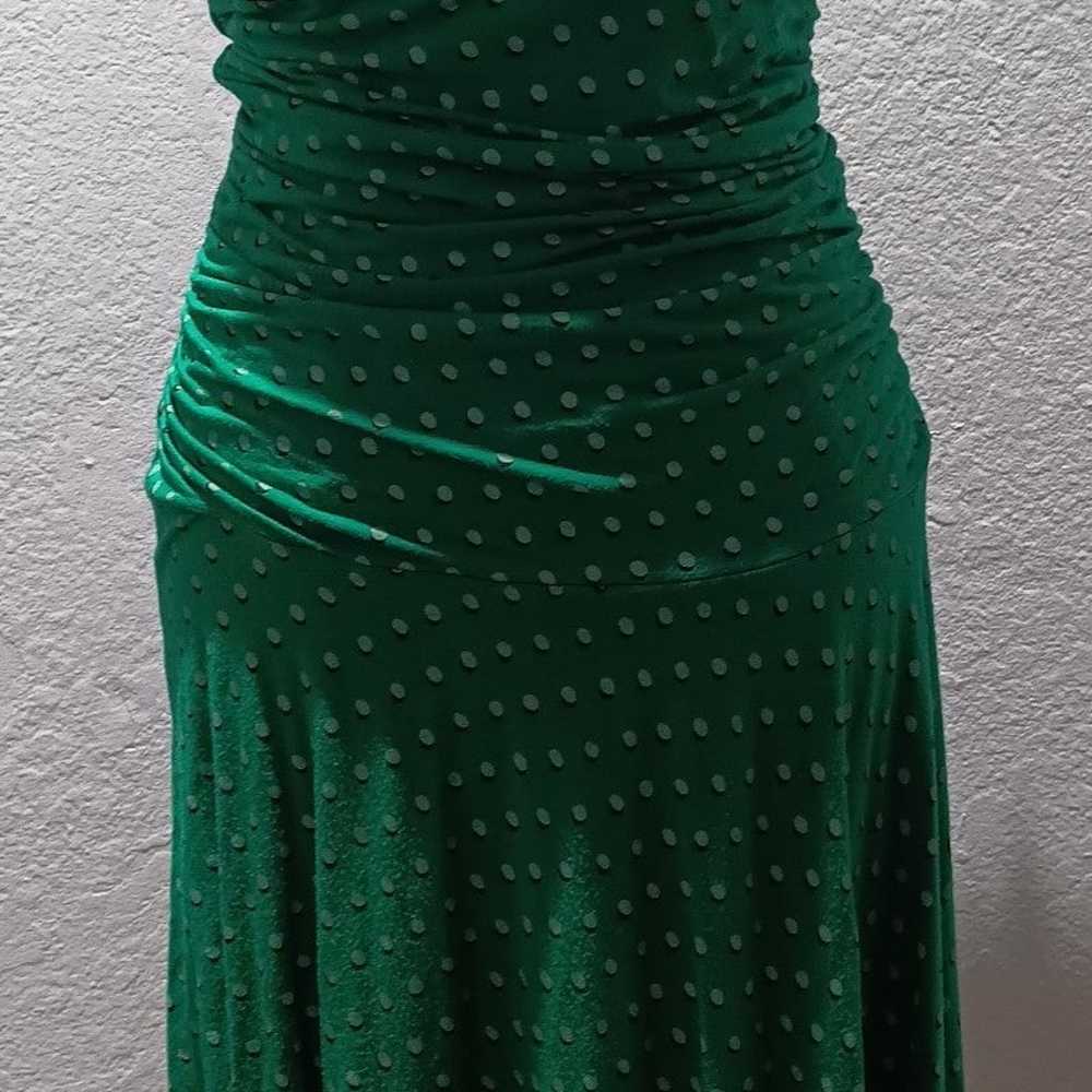 Betsey Johnson Vintage Green Polka Dot Midi Dress - image 3